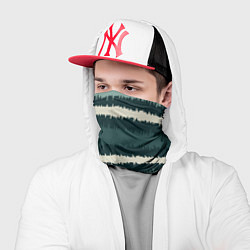 Бандана-труба Полосы зигзагообразные зеленые, цвет: 3D-принт — фото 2