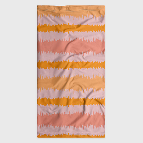 Бандана Полосы зигзагообразные оранжево-розовые / 3D-принт – фото 3