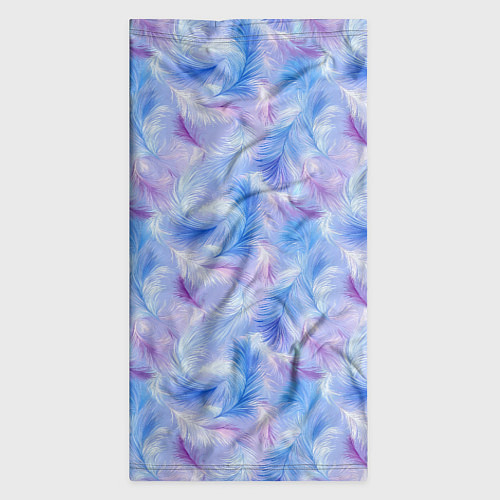 Бандана Узор из голубых и сиреневых перьев / 3D-принт – фото 3