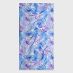 Бандана-труба Узор из голубых и сиреневых перьев, цвет: 3D-принт — фото 2