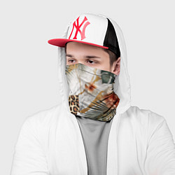 Бандана-труба Мрамор с цветами и леопардовый узор, цвет: 3D-принт — фото 2