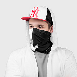 Бандана-труба Тоттенхэм черно белый огонь, цвет: 3D-принт — фото 2