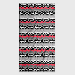 Бандана-труба Абстрактные кривые полосы красные серые черные, цвет: 3D-принт — фото 2