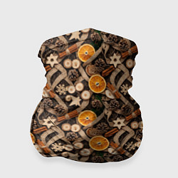 Бандана Новогодний орнамент с корицей и дольками апельсина