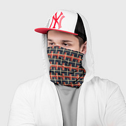 Бандана-труба Паттерн с желтыми и красными полосками на темном, цвет: 3D-принт — фото 2