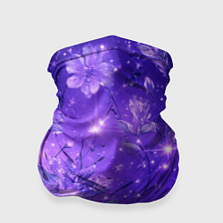 Бандана-труба Цветочный индиго с искрами, цвет: 3D-принт