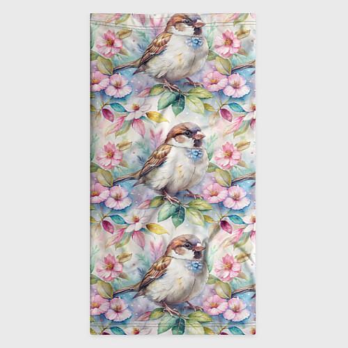 Бандана Воробей в ярких цветах паттерн / 3D-принт – фото 3