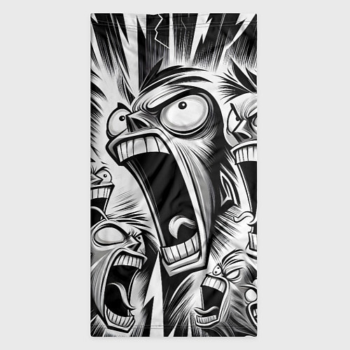 Бандана Орущие рожицы и чёрные молнии - нейроарт / 3D-принт – фото 3