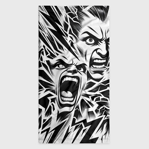 Бандана Свирепые лица и молнии - нейроарт / 3D-принт – фото 3