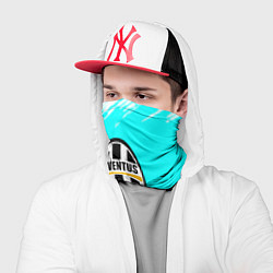 Бандана-труба Ювентус краски штрихи текстура, цвет: 3D-принт — фото 2