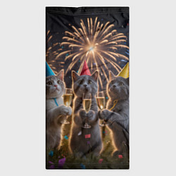 Бандана-труба Праздничные коты, цвет: 3D-принт — фото 2