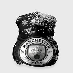 Бандана-труба Манчестер сити снежинки новый год, цвет: 3D-принт