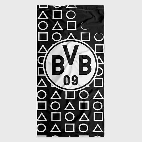 Бандана Borussia геометрия черно белая / 3D-принт – фото 3