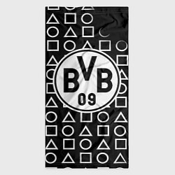 Бандана-труба Borussia геометрия черно белая, цвет: 3D-принт — фото 2