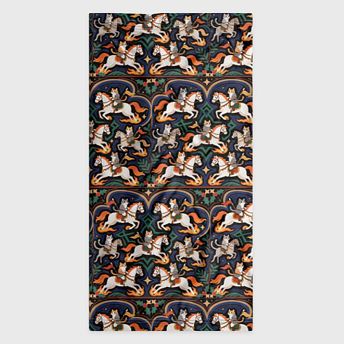 Бандана Новогодние коты всадники на лошади / 3D-принт – фото 3