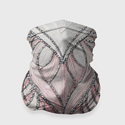 Бандана Нежно розовый орнамент из перьев