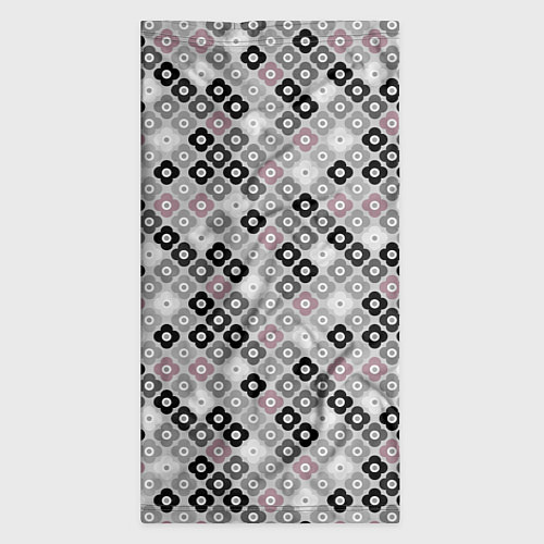 Бандана Цветочный серо-розовый узор ретро / 3D-принт – фото 3