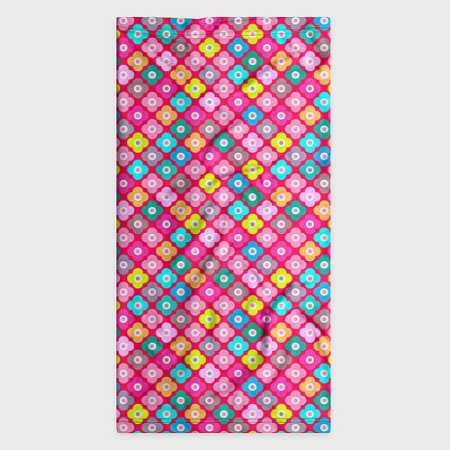 Бандана Разноцветный цветочный узор ретро / 3D-принт – фото 3