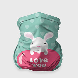 Бандана-труба Rabbit: Love you, цвет: 3D-принт
