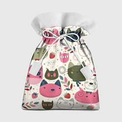 Мешок для подарков Радостные котики, цвет: 3D-принт