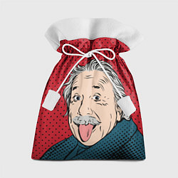 Мешок для подарков Альберт Эйнштейн: Поп-арт, цвет: 3D-принт