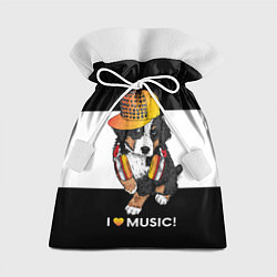 Мешок для подарков I like music, цвет: 3D-принт