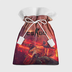 Мешок для подарков CS GO logo abstract style, цвет: 3D-принт