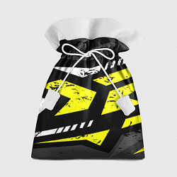 Мешок для подарков Black yellow abstract sport style, цвет: 3D-принт