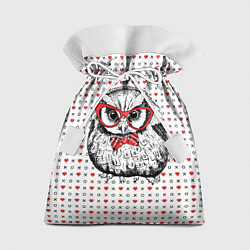 Мешок для подарков Мудрая сова в очках, цвет: 3D-принт