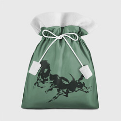Мешок для подарков Черные кони, цвет: 3D-принт