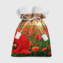 Мешок для подарков Красный мак на закате, цвет: 3D-принт