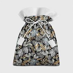 Мешок для подарков Серебряные листочки, цвет: 3D-принт