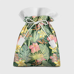 Мешок для подарков Тропические растения и цветы, цвет: 3D-принт