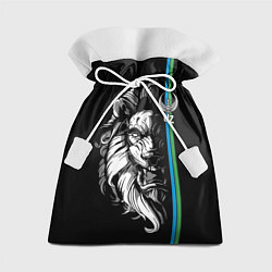 Мешок для подарков Узбекистан - суровый лев, цвет: 3D-принт