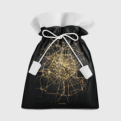 Мешок для подарков Ночная карта Парижа, цвет: 3D-принт