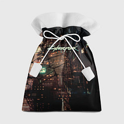 Мешок для подарков Киберпанк - Город в паутинке, цвет: 3D-принт