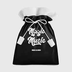 Мешок для подарков Magic Music Record White on Black, цвет: 3D-принт