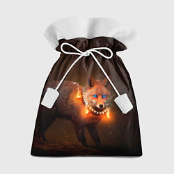 Мешок для подарков Лисица с гирляндой, цвет: 3D-принт