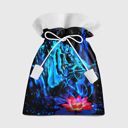 Мешок для подарков Синий водяной тигр, цвет: 3D-принт