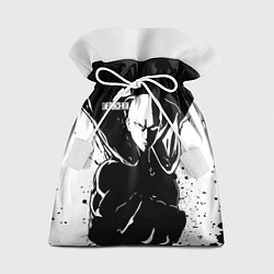 Мешок для подарков Черно-белый Сайтама One Punch-Man, цвет: 3D-принт