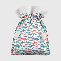 Мешок для подарков Разноцветные Акулы, цвет: 3D-принт