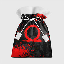 Мешок для подарков GOD OF WAR LOGO RED, БРЫЗГИ КРАСОК, цвет: 3D-принт