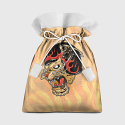 Мешок для подарков Тигр байкер, цвет: 3D-принт