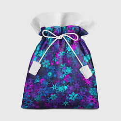 Мешок для подарков Неоновые снежинки, цвет: 3D-принт