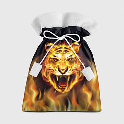Мешок для подарков Тигр В Пламени, цвет: 3D-принт