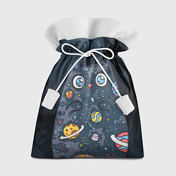 Мешок для подарков Космический кот в планетах, цвет: 3D-принт