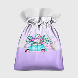 Мешок для подарков Новогодний ретро автомобиль, цвет: 3D-принт