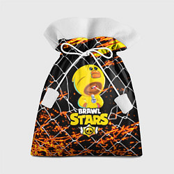 Мешок для подарков BRAWL STARS SALLY LEON возле забора, цвет: 3D-принт