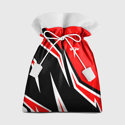 Мешок для подарков TESLA MOTORS RED LINE ТЕСЛА, цвет: 3D-принт