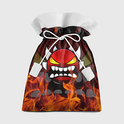 Мешок для подарков GEOMETRY DASH DEMON FIRE SMILE, цвет: 3D-принт